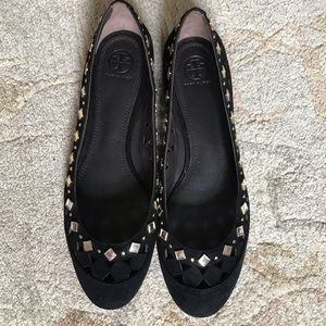 Tory Burch Black suede flats 10.5